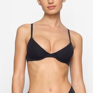 NWT Skims Fits Everybody Scoop Plunge Bra 46 DD In Onyx Black